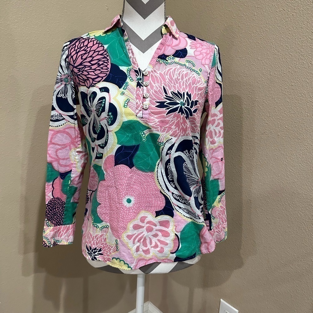 Talbots button down floral blouse - image 2
